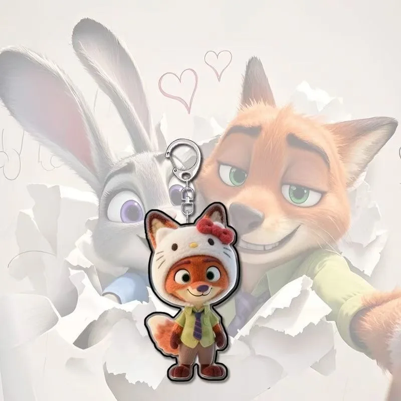 Nowy Zootopia Uroczy Kreskówkowy Brelok Akrylowy dla Pary, Zawieszka do Torby, Prezent