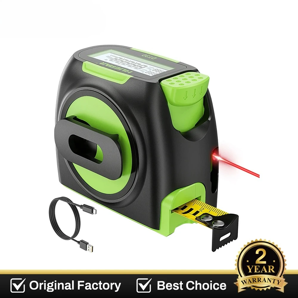 

Digital 60M 197ft Laser Measuring 2-in-1 Tape Measurement with LCD Display Inch / Cm Scalable Distance Meter Rangefinder
