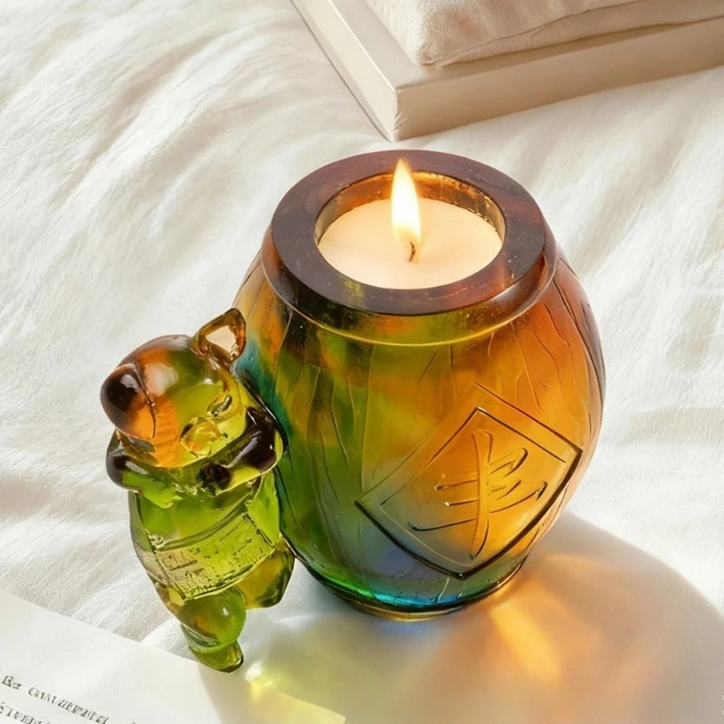 Glazed Happy Harvest Candlestick Desktop Ornament Gift Box High-end exquisite Chinese gifts