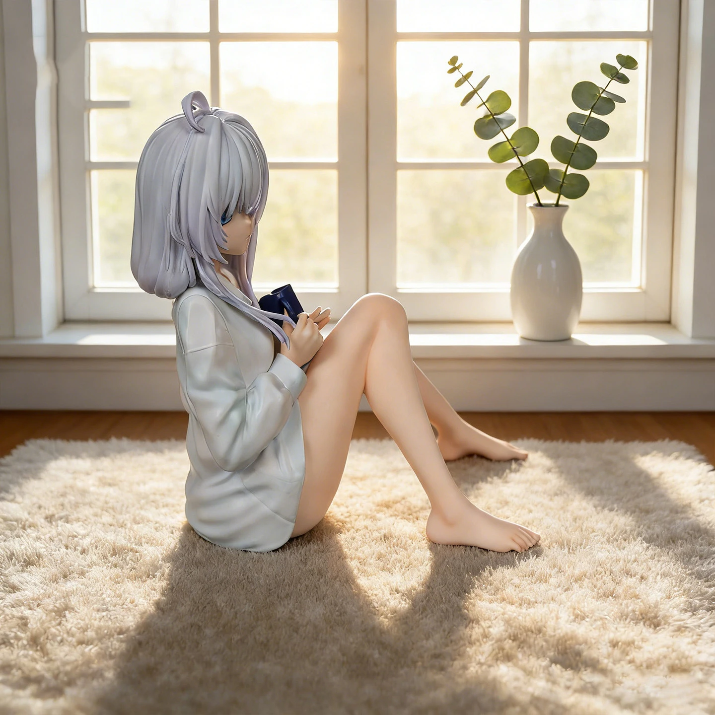 Hot The Journey Of Elaina Elaina Sitting In Pajamas Anime Girl Figure 11cm Model Statue Collection Desktop Decoration Toys image 6