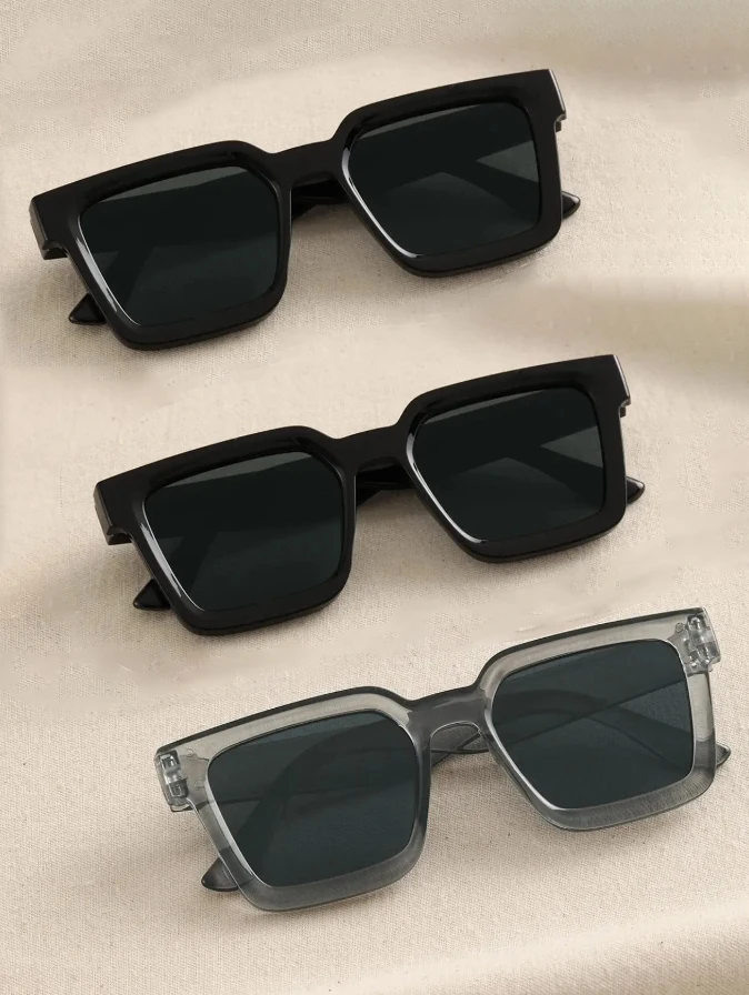 2/3 stks Dames Heren Vierkant Frame Fashion Zonnebril Voor Vakantie Rijden UV400 Fietsaccessoires