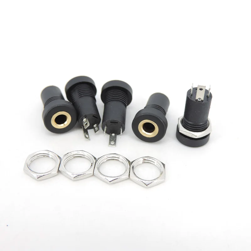3.5MM 3/4Pin Audio Jack Socket Stereo 3 Pole 4 Pole Solder Panel Mount With Nut Connector Headphone Female Socket PJ-392A PJ392A