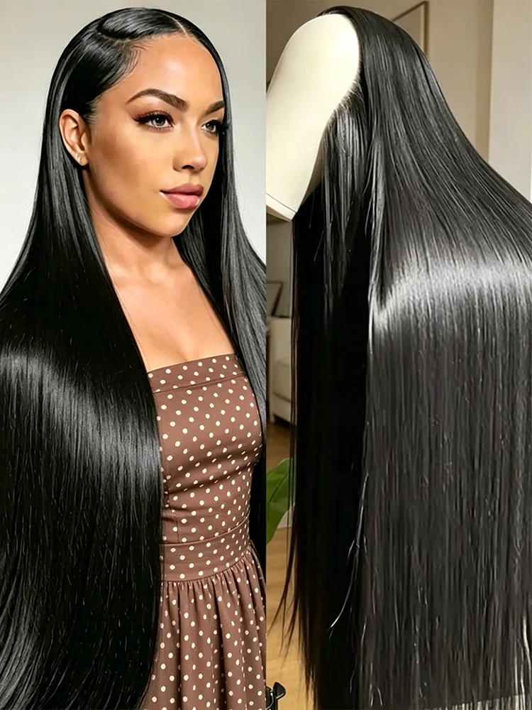 

30 42 Inch 250% Bone Straight Human Hair 360 Full Wig 13x6 HD Lace Front 13x4 Transparent Lace Preplucked Natural Hairline For Black Women