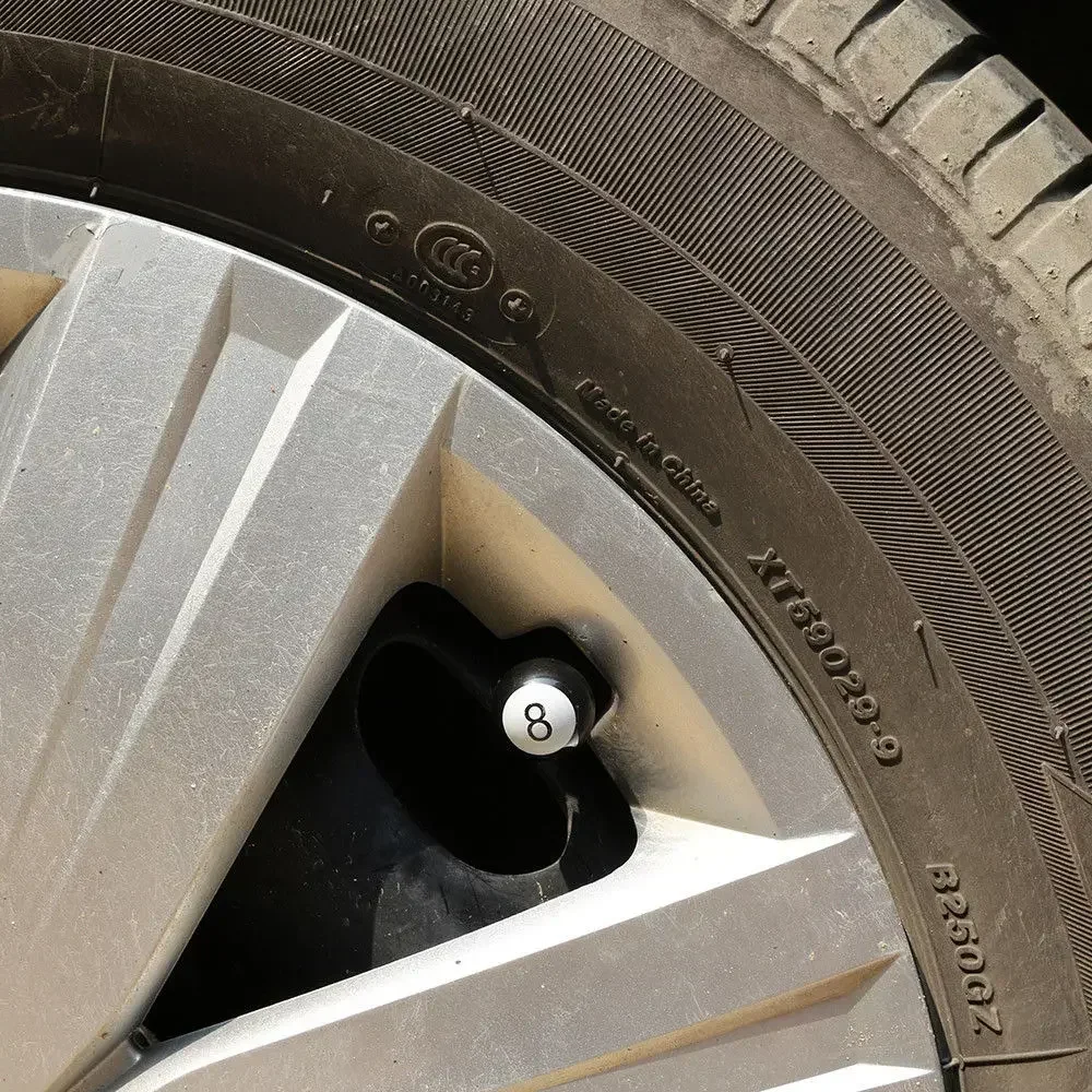 4er-Set Aluminium-Reifenventilkappen, niedliche Smiley-Kugeln, universell passend für Autos, LKWs, Motorräder, Autoräder – Detail 1
