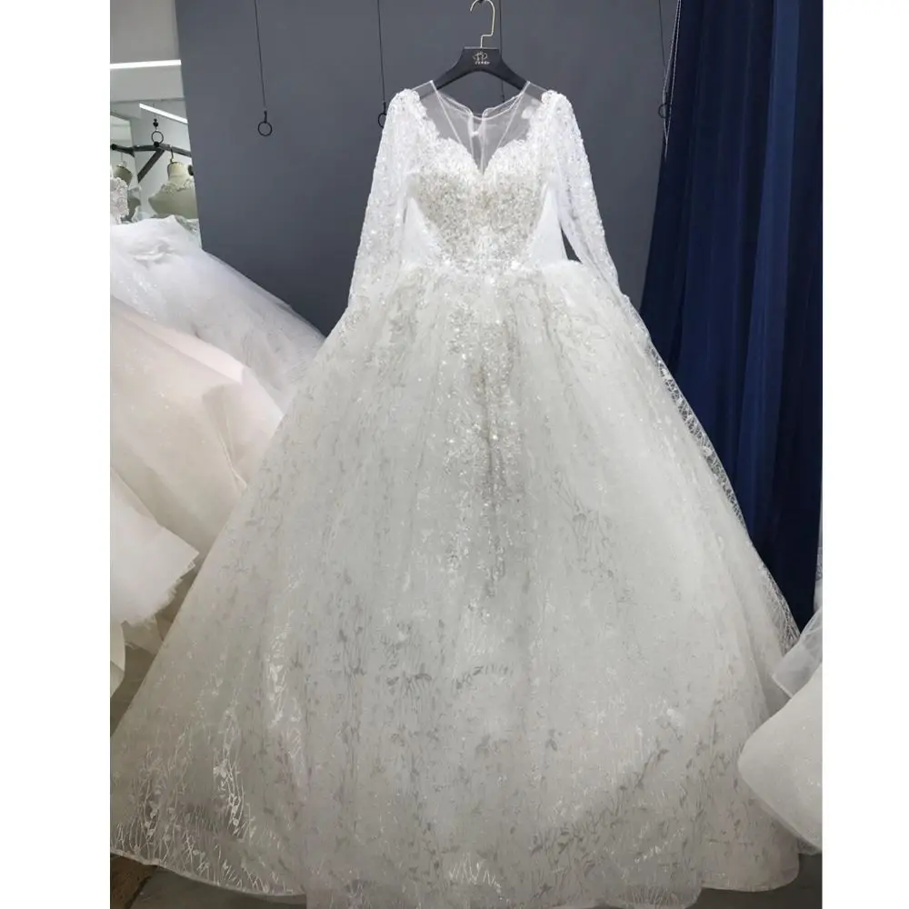 

Kisswhite Bridal Xlove Collection Customized 7-16days Ship It Glitters Crystals Ball Gown Custom Made Long Sleeves Bridal Gown