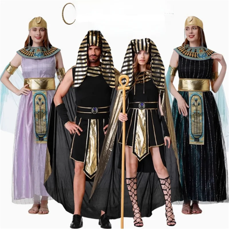

Хэллоуин Фараон Костюм Принца Мужчины Женщины Нил Принц Одежда для выступлений Полиэфирное волокно 00% Традиционная национальная сцена ...