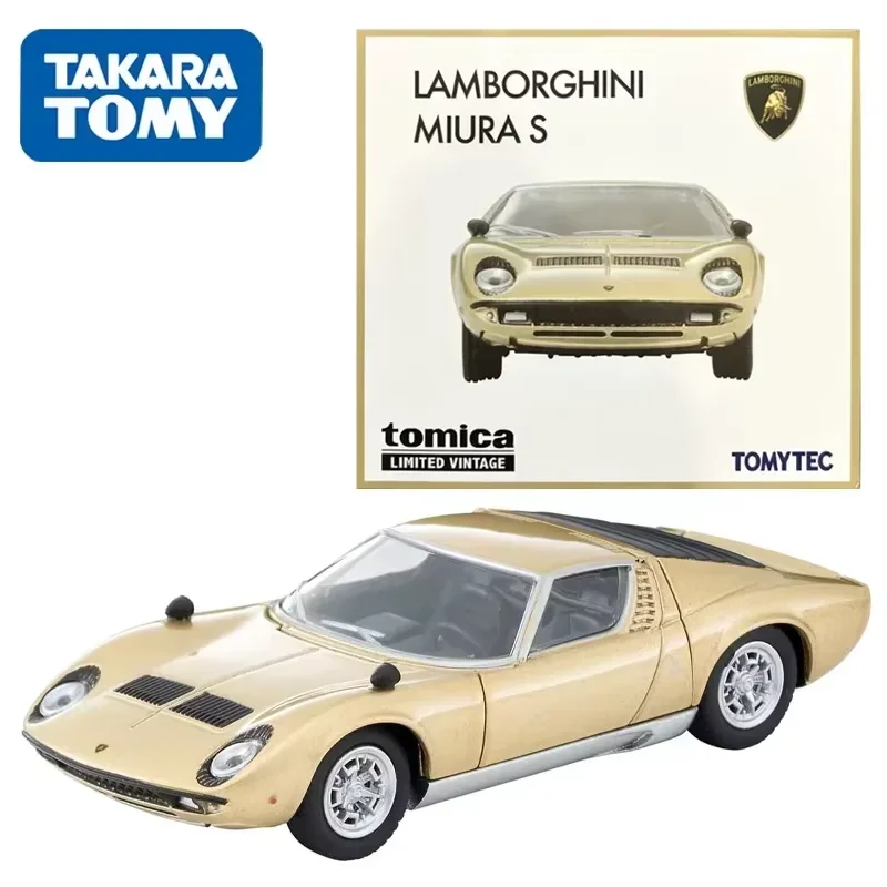 TAKARA TOMY TOMYTEC TLV 1:64 Lamborghini Miura S Gold alloy die-cast miniature model, adult decoration, boy toy, children's gift