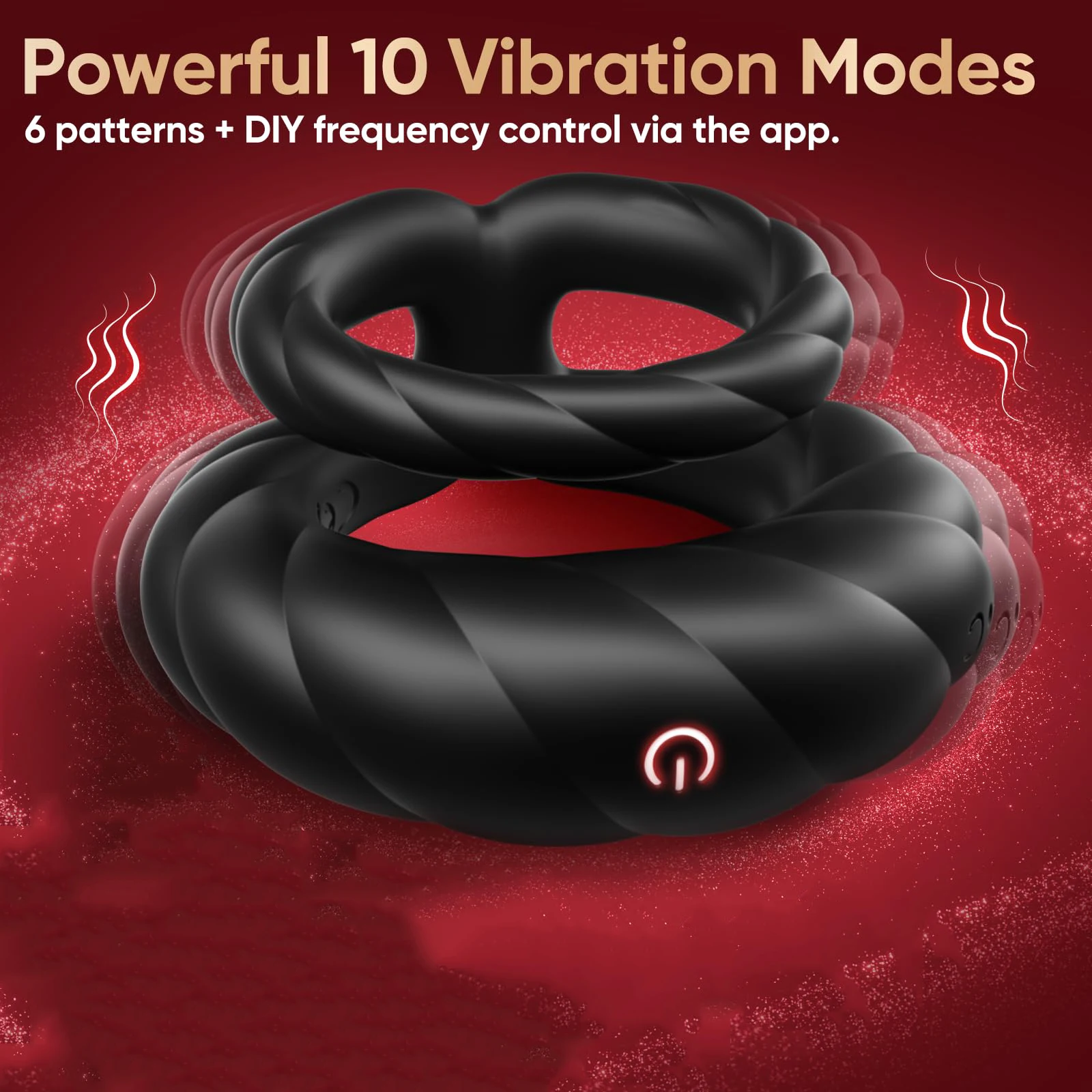KUSHOR Vibrating Cock Ring Dual Ring Delay Ejaculation Penis Rings Vibrator Penisring Cockring Couples Sex Toys for Men Adult - Image 2