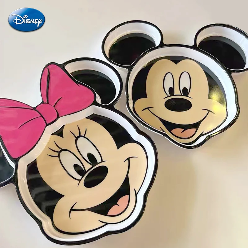 Disney Mickey Minnie Mouse Plate Children's Tableware Baby 3D Cartoon Doll Rice Bowl Fall-Resistant Dinner Plate Child Tableware