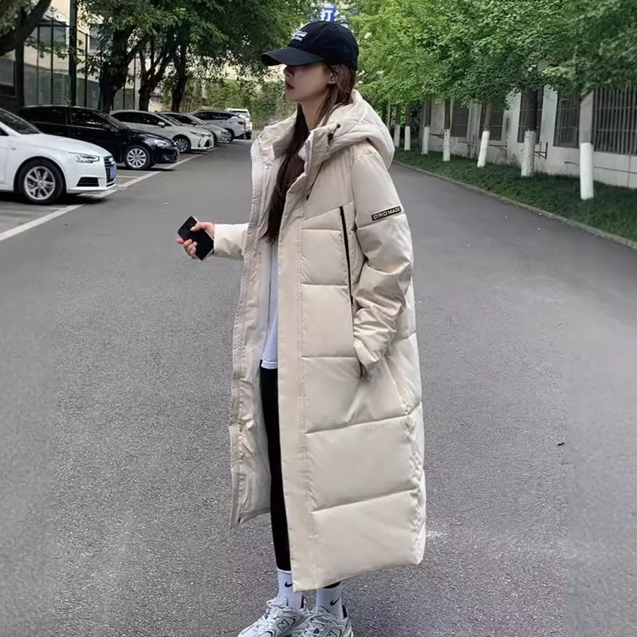 

Парки, длинное пальто, женская хлопковая стеганая куртка, верхняя одежда с капюшоном, карманы на молнии, толстые пуховики, ветрозащитное офисное женское зимнее пальто