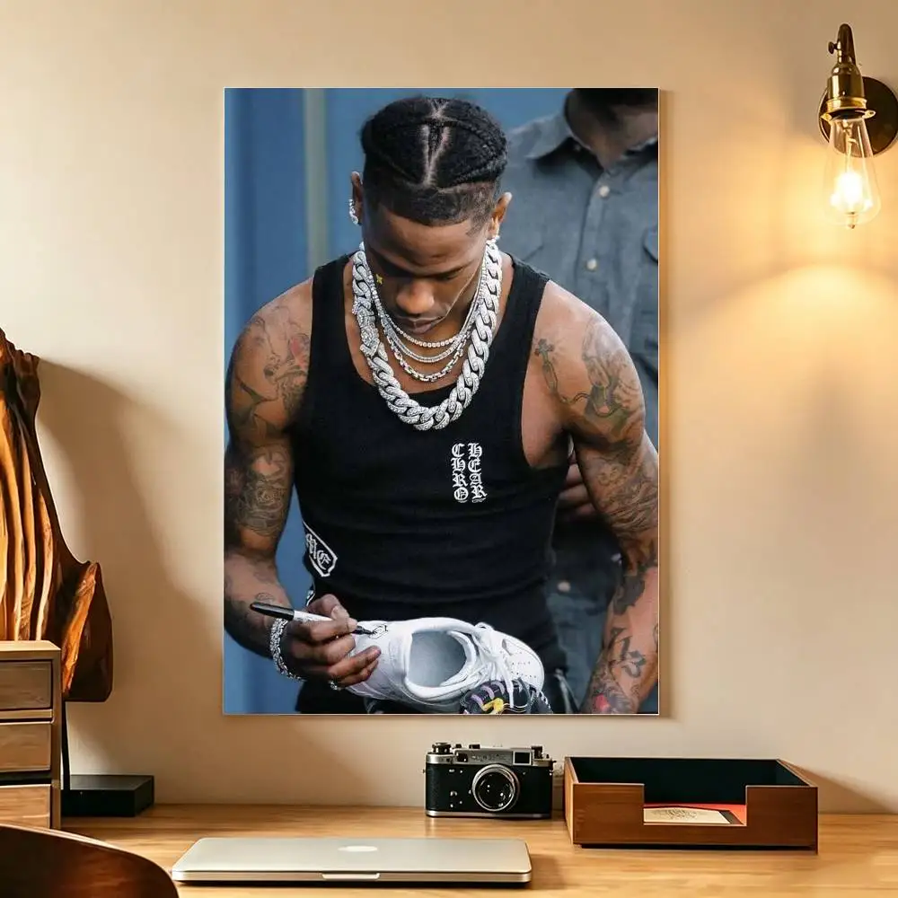 R-Rap singer Travis Scott Poster High Quality Dorm Living Room Aesthetic Wall Decoration Painting Stickers Gift