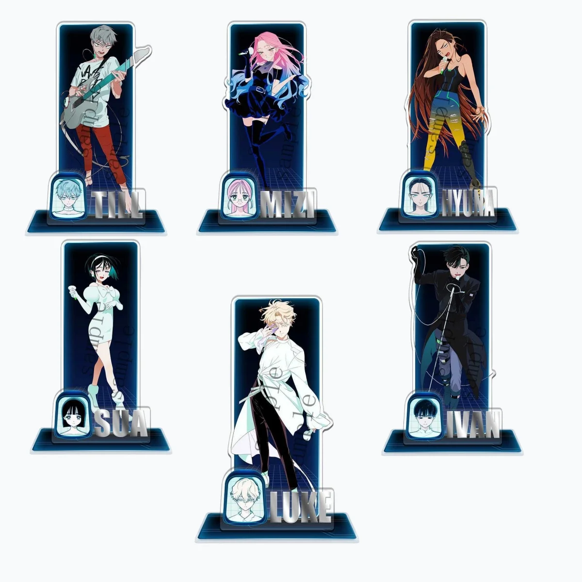 أنيمي الغريبة المرحلة 15 سنتيمتر الاكريليك حامل ميزي سوا حتى لوكا المزدوج الإدراج دبابيس زخارف مكتب الهدايا