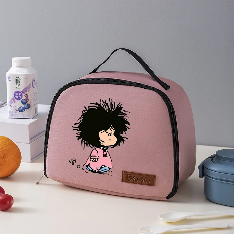 MAFALDA  Women Portable Lunch Bag Waterproof Thermal Insulated Lunch Box Bento Pouch Insulation Bag Student Thickened Lunch Bag image 3