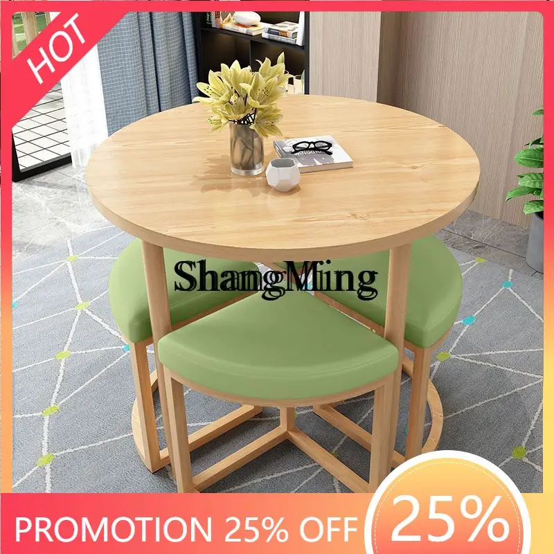 

SM new modern dining table small apartment household negotiation table chair combination full set milk tea shop balcony table