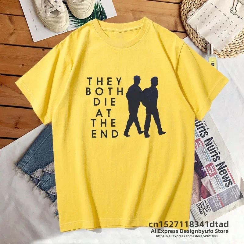 They Both Die At The End Woman Tshirt Bookish Mateo and Rufus Adam Silvera TV T Shirt Romance Streetwear Short Sleeve Tee Shirt