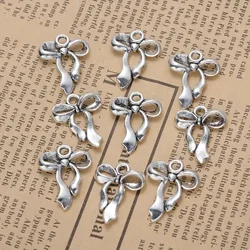 10pcs Bow Charm for Jewelry Making Craft Supplies Earring Pendant Bracelet Necklace Charms Keychain Accessories Metal Materials