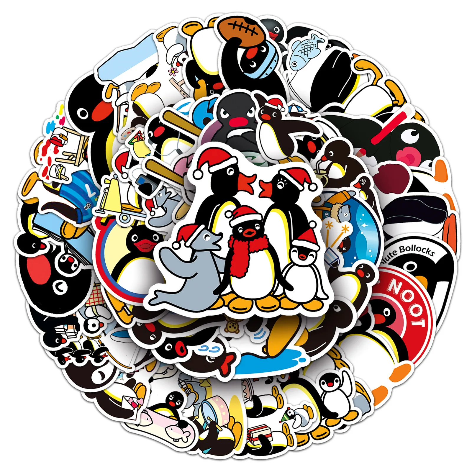 

10/50PCS Cartoon Cute Penguin Pingu Graffiti Decoration Sticker Waterproof Decal Toy Gift for Luggage Scooter Motorcycle Helmet