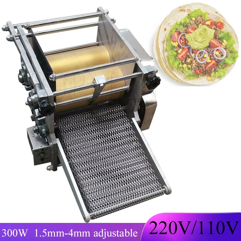 Commercial Corn Tortilla Roller Press Making Machine For Restaurant 1.5mm-4mm Adjustable