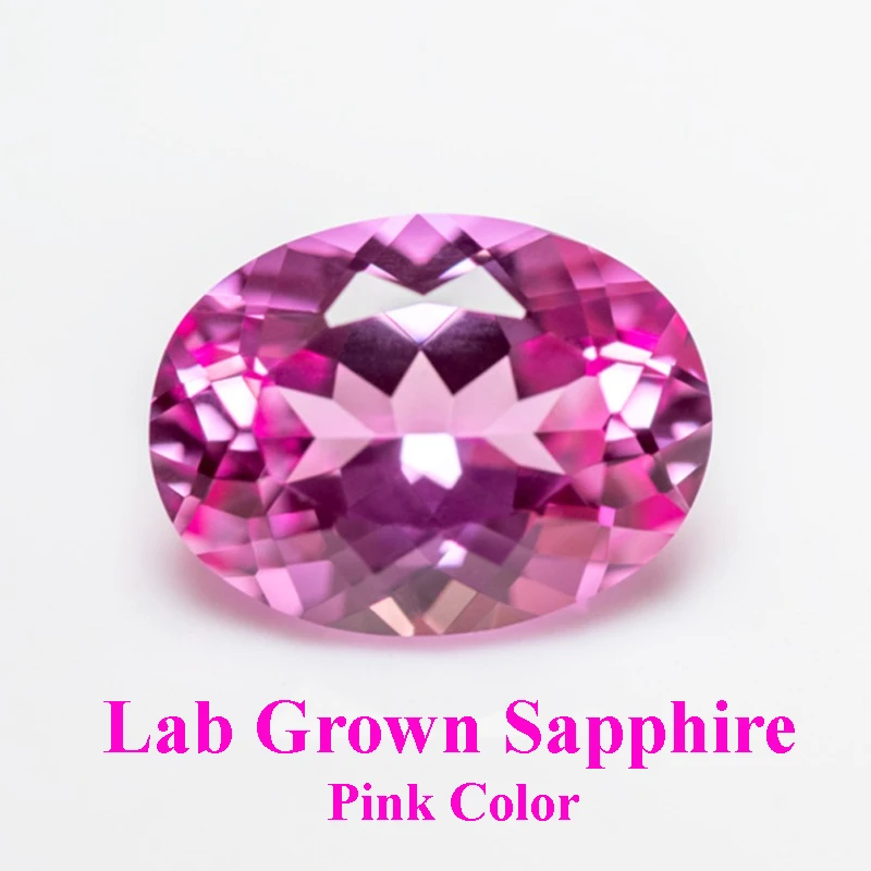 

Top Lab Grown Sapphire Pink Color Oval Shape Quality Gemstones Charm Beads for Jewelry Making Selectable AGL Certificate