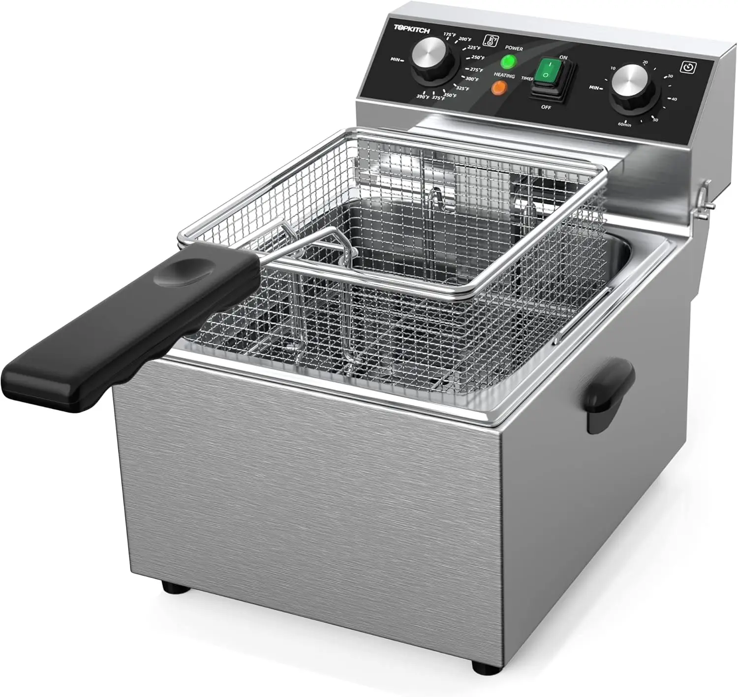 

Electric Deep fryer Stainless Steel with Basket & Lid Capacity 10L(10.5QT) Countertop Fryers for Home Kitchen and Restaurant