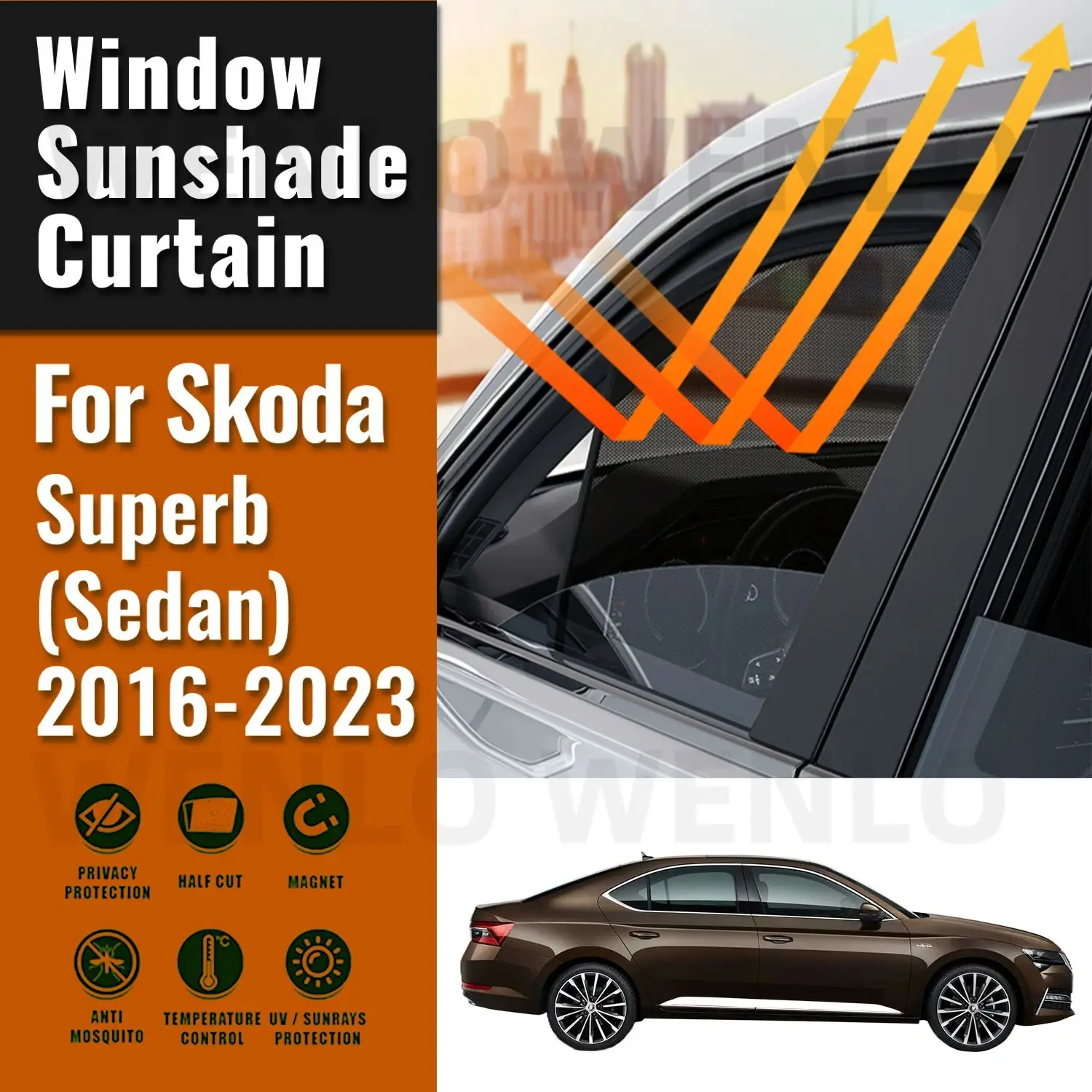 

For Skoda Superb Sedan 2016-2023 Car Sunshade Front Windshield Accessories Vehicle Curtain Side Window Sun Shade Visor Protector