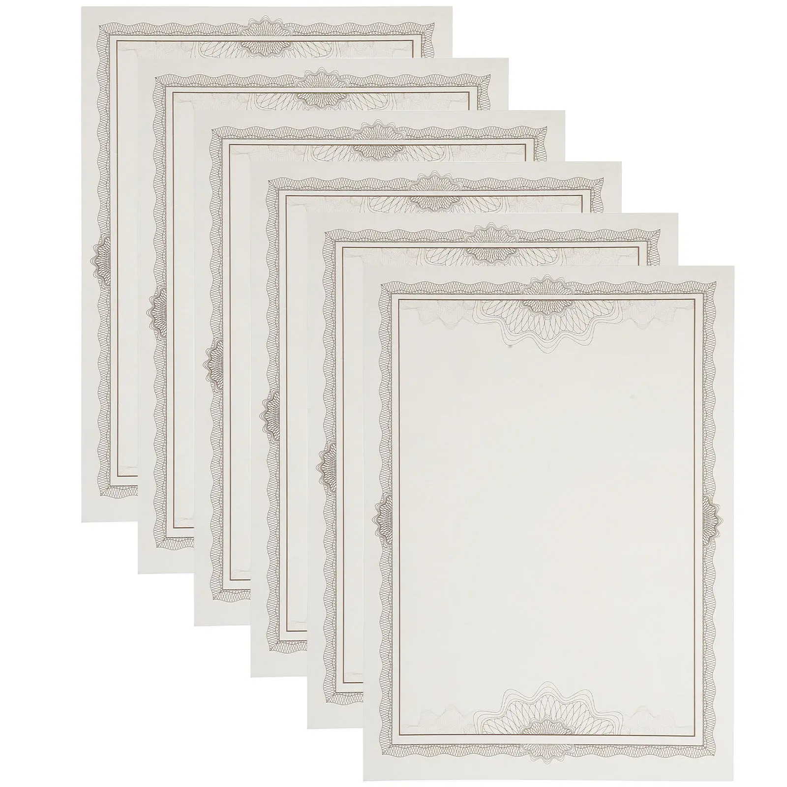 

6 Sheets Printable Blank Certificate Paper Smooth Edges for Custom Text and Signatures Certificate Holders