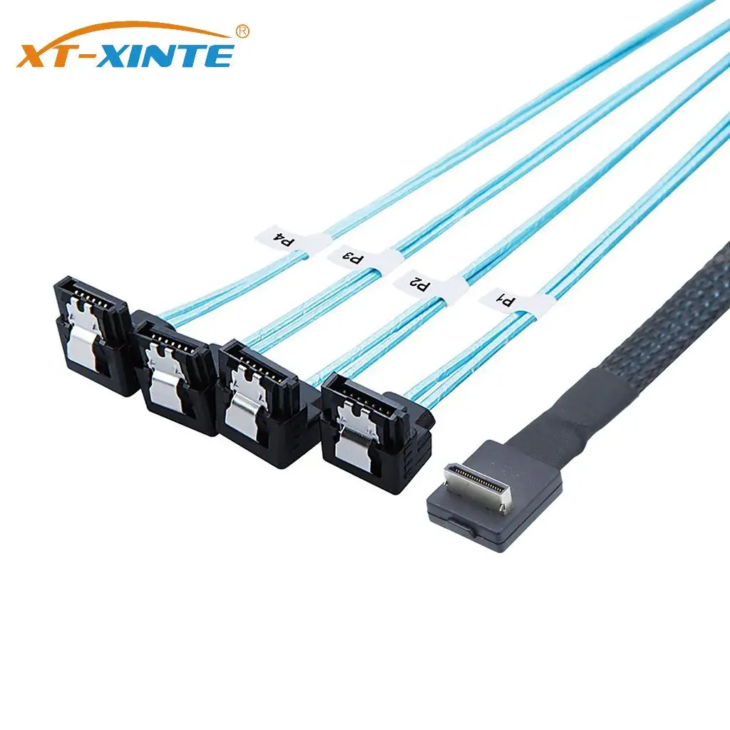 

OCuLink PCI-Express SFF-8611 Кабельный адаптер 4i на 4X SATA 7P SFF 8611 4i Преобразователь SATA 7P от 90 градусов до 90 градусов