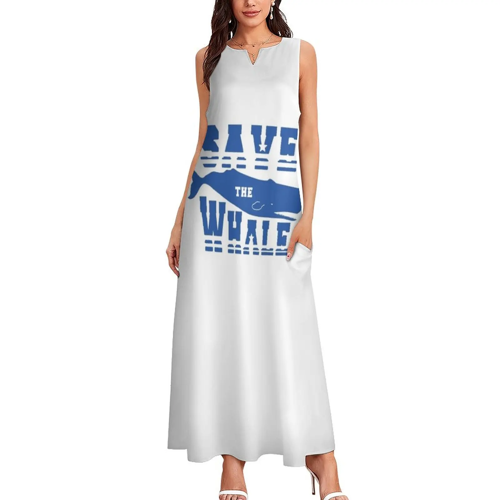 Save the Whale Long Dress african dresses for woman Women's summer skirt womens clothing dress summer