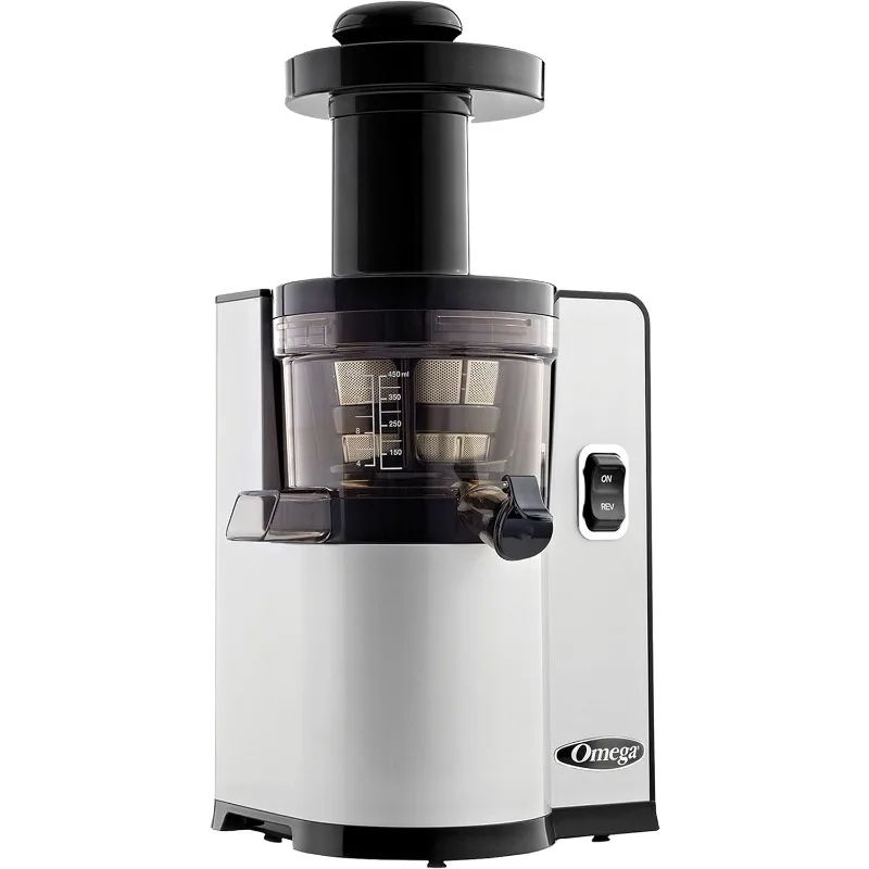 VSJ843QS Vertical Masticating 43 RPM Compact Cold Press Juicer Machine with Automatic Pulp Ejection, 150-Watt, Silver