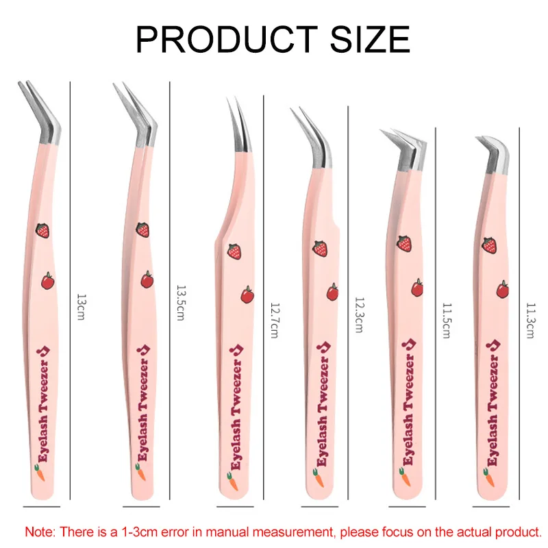 False Eyelash Tweezers Stainless Steel Anti-static Pincet Curved Strip Professional 3D Lashes Extension Tweezer Makeup Tools ﻿