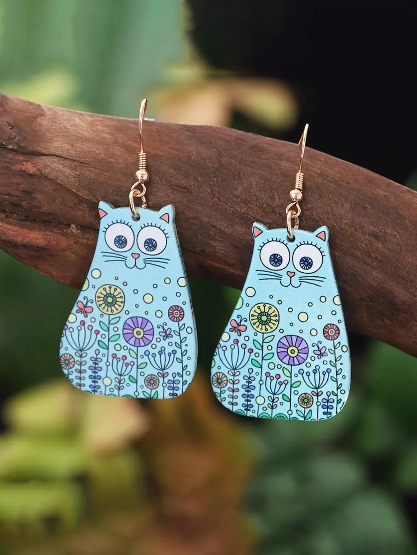 A Pair of New Charming Cute Cat Pendant Earrings, Acrylic Animal Pendant, Suitable for Daily Wear And Vacation