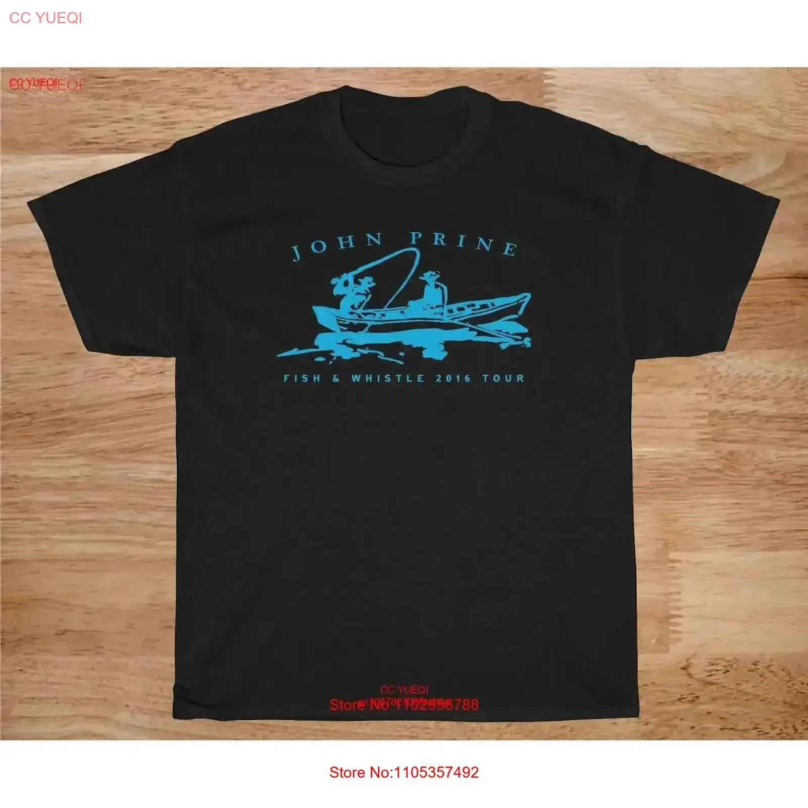Camiseta John Prine Fish and Whistle Tour, de algodón, clásica, todas las tallas, T244, estilo vintage, lavada, a la moda, suave, elástica, ropa de diseñador