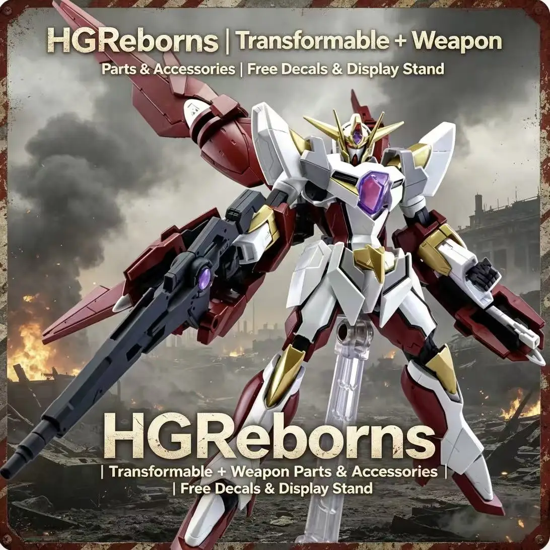 00-53 HG Transformable Reborn Warrior with Cannon Form, Assembly Model Kit, Collectible Figure, Gift & Ornament for Boys