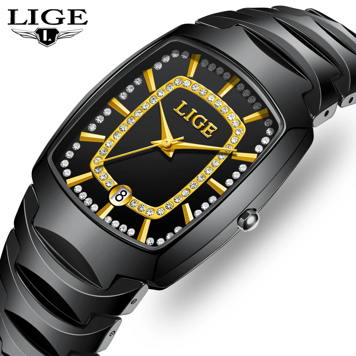 LIGE Luxury Ladies Watch Ceramic Waterproof Quartz Watch for Woman High Quality Female Clock Elegant Women's Watches+Box