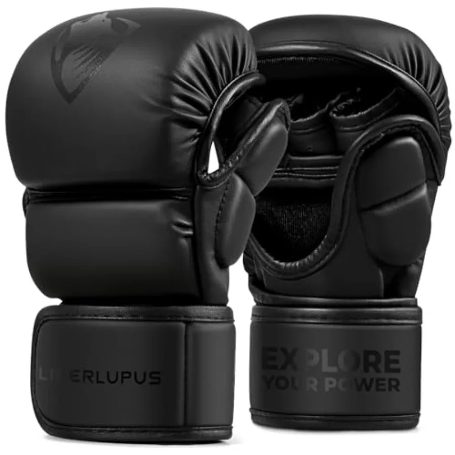 MMA Gloves for Men Punching Bag Gloves for Men, Open Palm Training Gloves for MMA Sparring, Kickboxing, Muay Thai, Youth Self-D