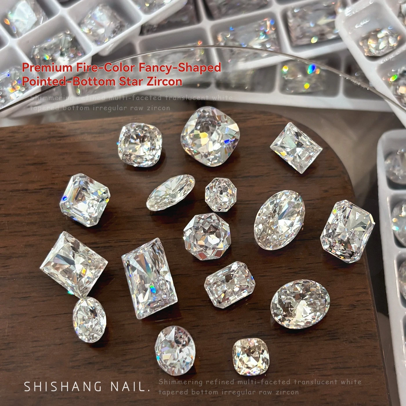 10pcs K9 Crystal Rhinestone Nail Art Decorations Zircon Special Bottom Square Oval Dove Egg Diamond Nail Supplies DIY Manicure