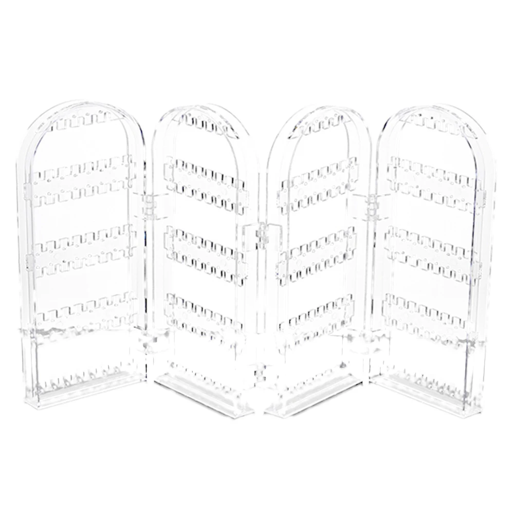 

Earring Holder Rack Organizer Stand Transparent Foldable Plastic Display Storage For Jewelry Ring Watch Home Display