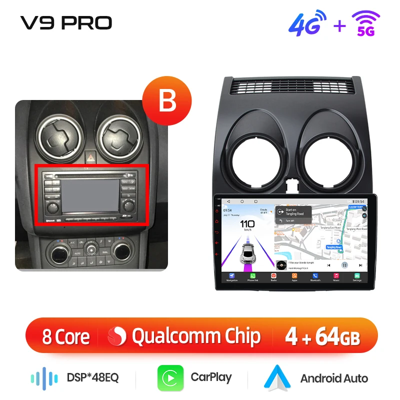 Junsun 360° °   Panoramische Camera 8-core Autoradio Voor Nissan Qashqai J10 2006-13 Draadloze CarPlay Scherm Android auto Stereo GPS Nav