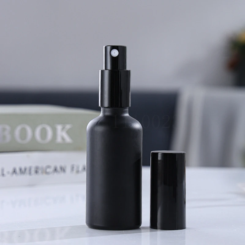 5ml-100ml Black Plating Cosmetic Spray Bottle Glass Essential Oil Bottle Lotion Makeup Refillable Bottles