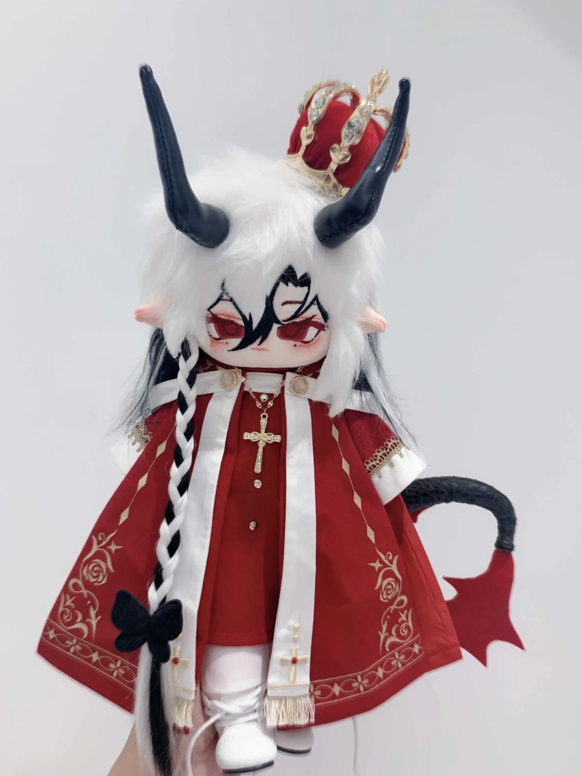 20cm 30cm roupas de boneca vampiro príncipe o papa coroa vermelha cruz colar manto terno plushies boneca de pelúcia acessórios anime brinquedo criança