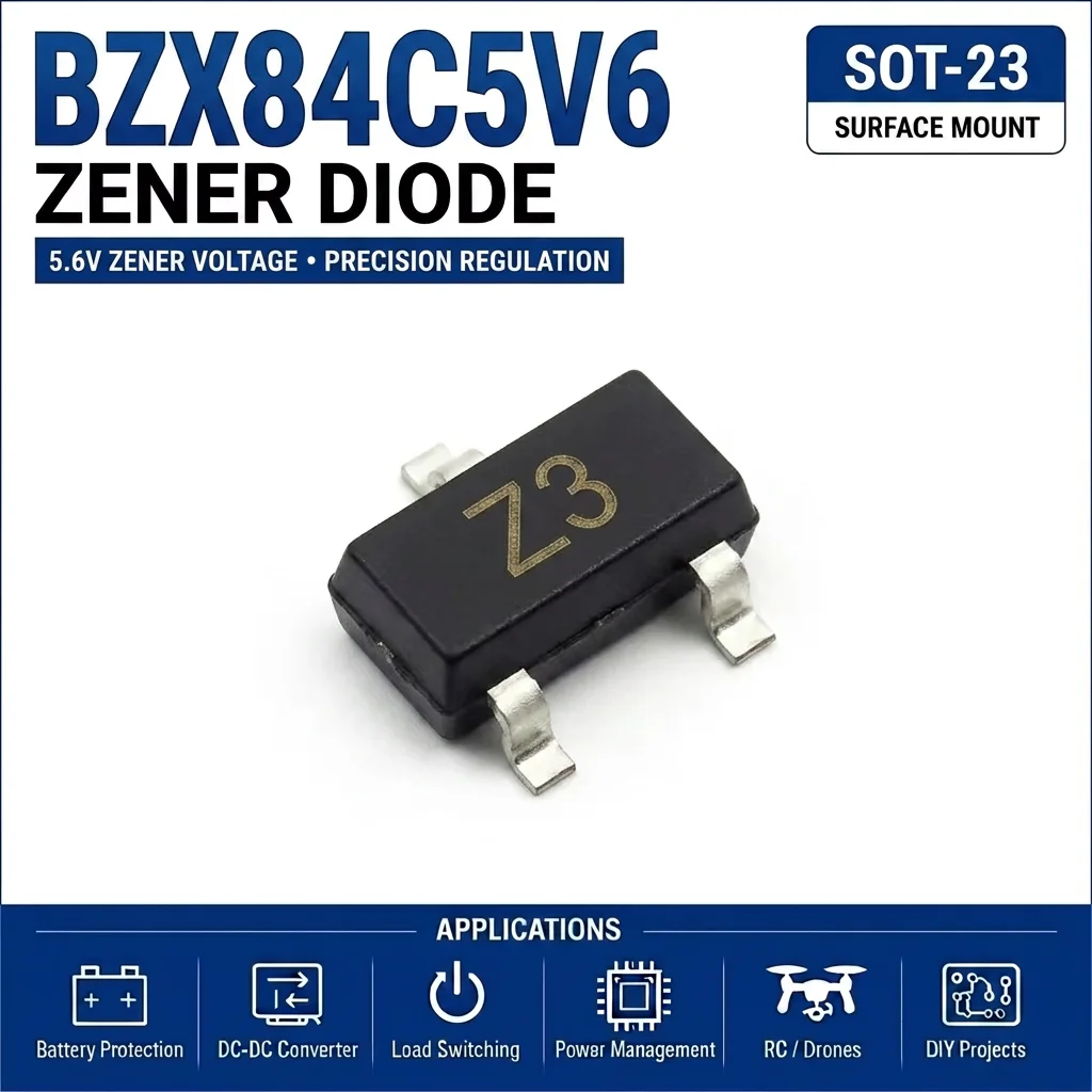 (100 pcs) BZX84C5V6 SOT-23 (Marking Z3) 84C5V6 Zener Diode 5.6V 300mW