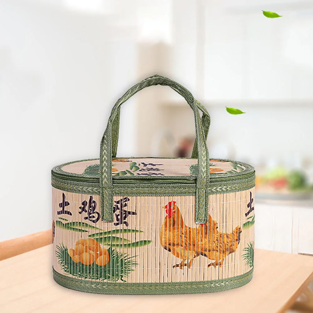 

Bamboo Egg Basket Color Lightweight Large Capacity Snack Storage Hand woven Decorative Weaving Home Fruit Vegetable