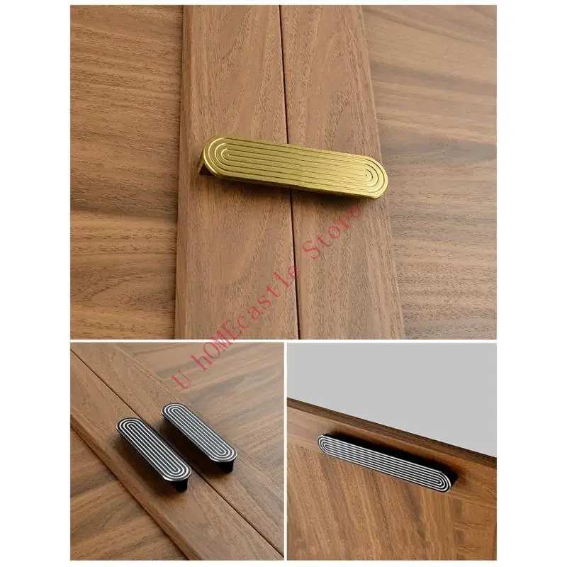 63HF Modern Furniture Handles Aluminum Drawer Pulls Ergonomic Handle 2pc for Cabinets