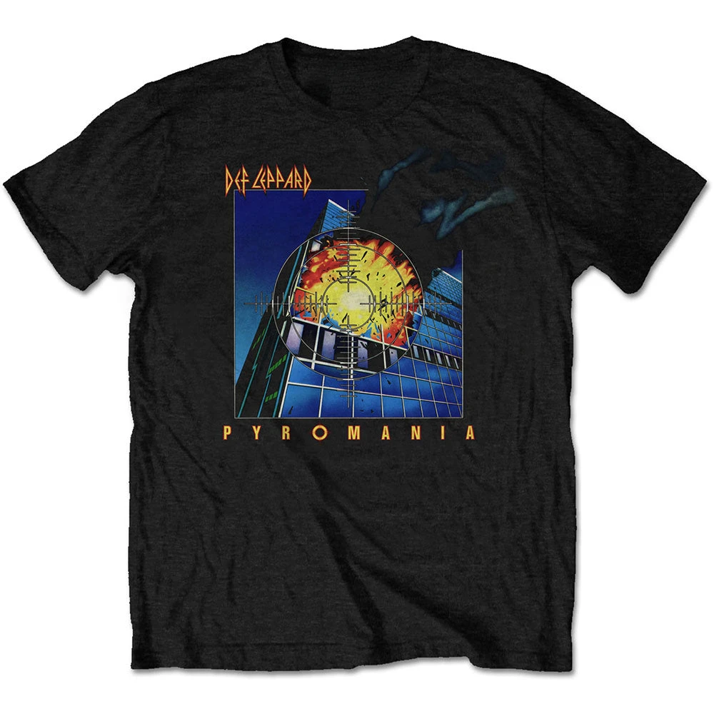 Camiseta Pyromania Def Leppard Band, camiseta gráfica de algodão, masculina, feminina, verão, streetwear, top