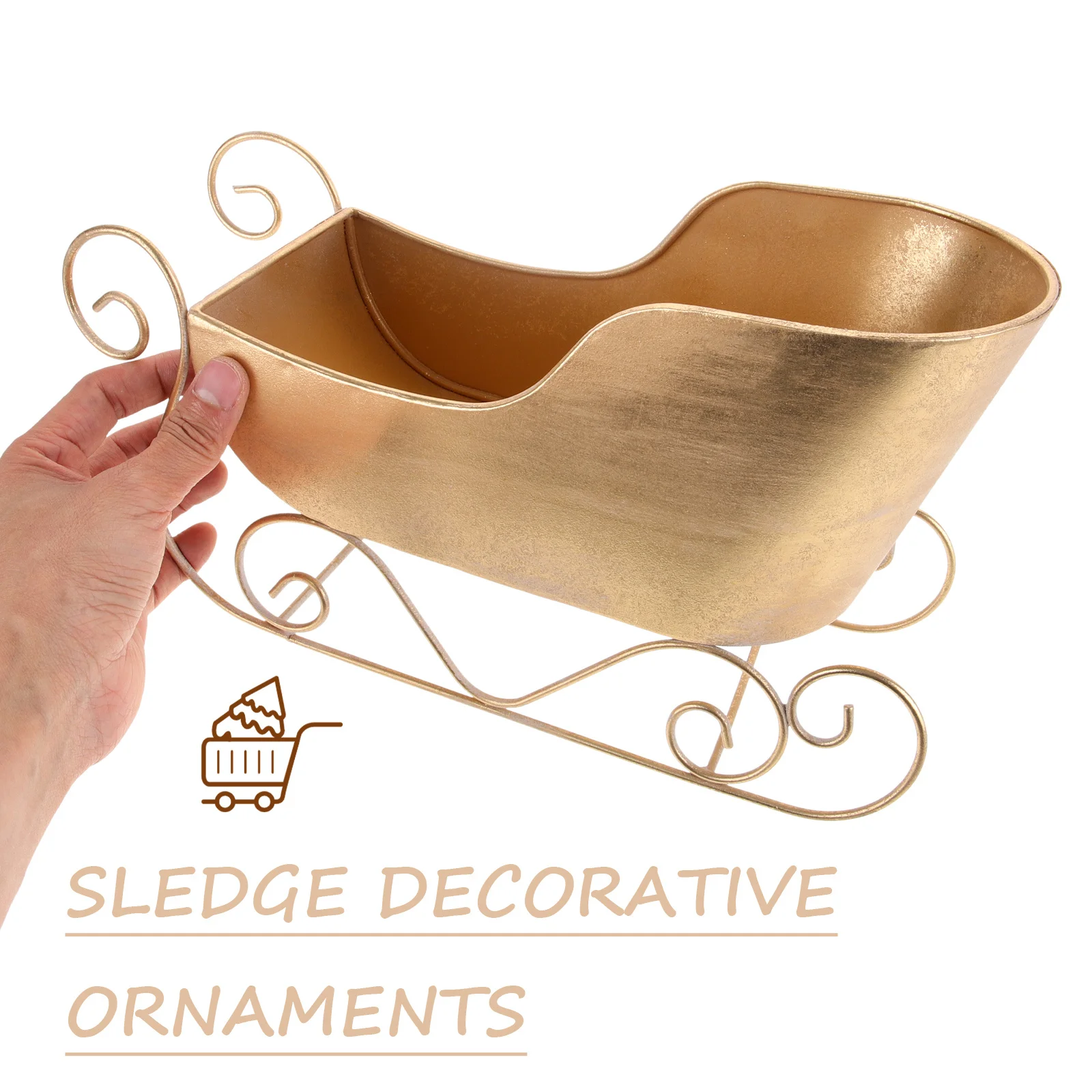 

Christmas Sleigh Decoration Miniature Iron Sled Ornament For Desktop Xmas Tree Hanging Party Festival Decor Home Holiday