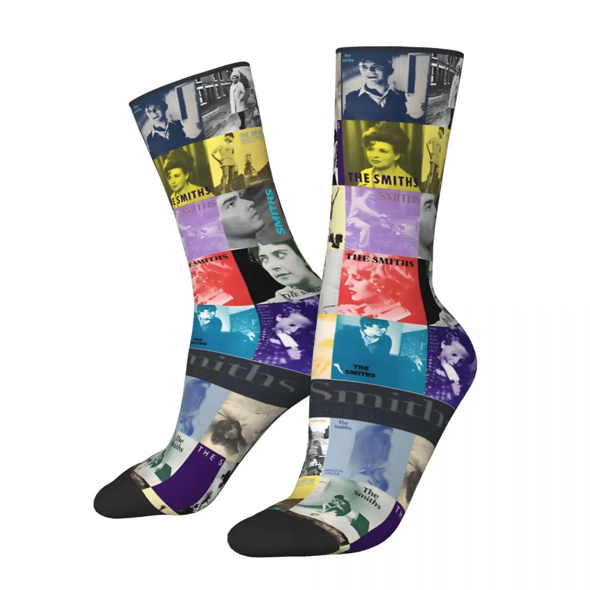 Crazy Men's compression Socks Unisex The Smiths Street Style Pattern Printed Funny Novelty Happy Crew Sock Boys Gift tops fugees