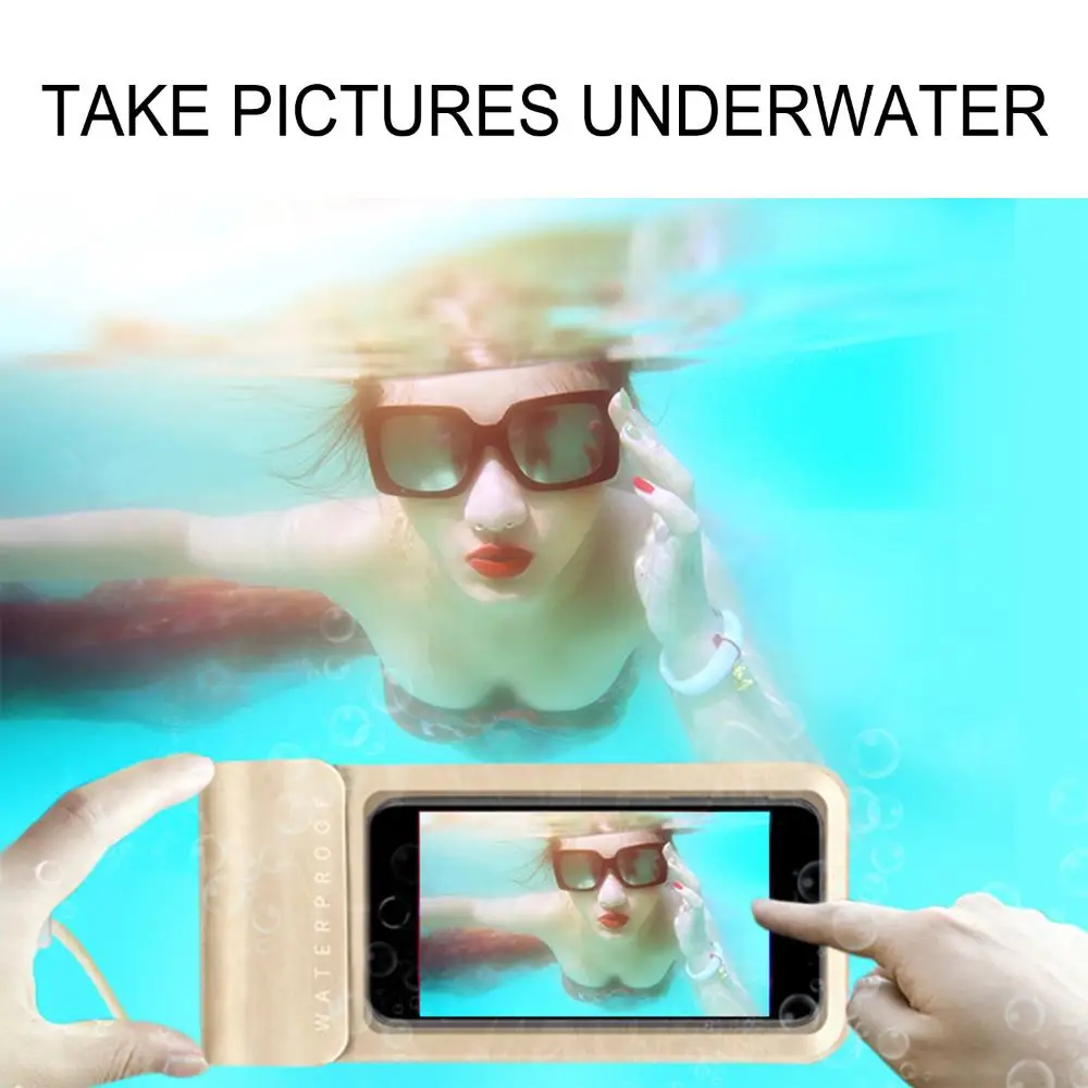 New Universal Waterproof Phone Pouch Transparent Swimming Phone Case Hanging On Neck Phone Sealed Bag Mobile Phone Accessories