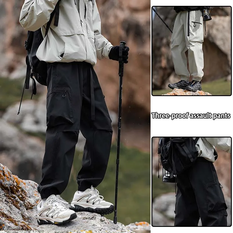 Hiking Pants Men Windproof Rainproof Camping Trekking Climbing Pants Outdoor Sports Quick Dry Mountain Trouse Tactical Pants