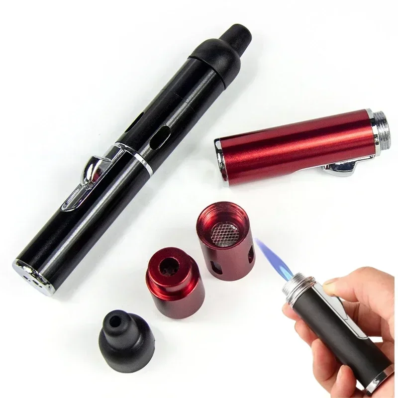 

Metal Direct Long Pen Spray Blue Flame Igniter Aromatherapy Lighter Portable LoopInflatable Lighter Cigarette Accessories