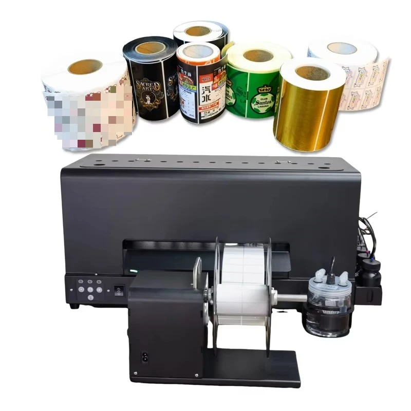 

Factory Direct Sell UV Printer A3 A4 Size Inkjet Sticker Printer Roll to Roll Label Printing Machine With Roll Film